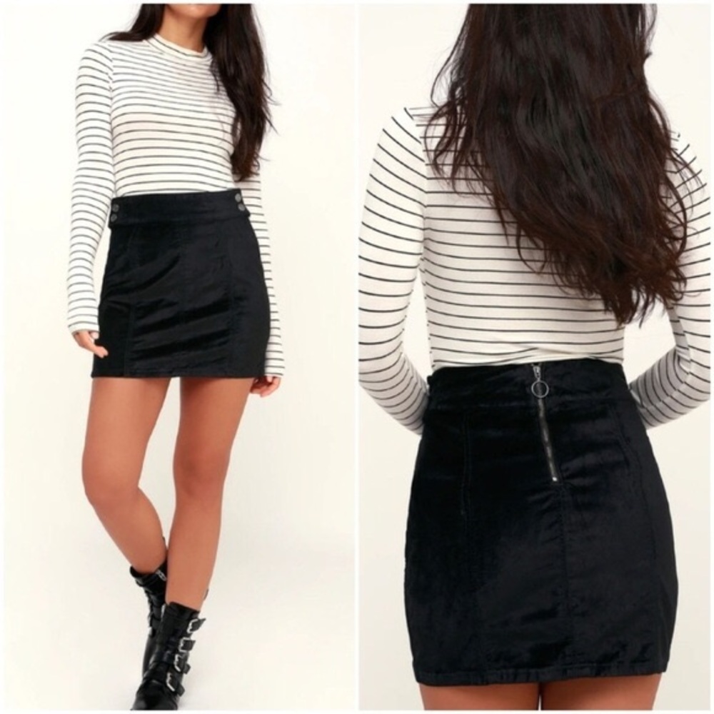 FREE PEOPLE retro velvet miniskirt